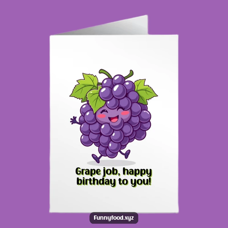 Free Printable Birthday Card: Grape Jig Rolling Grape Funny Downloadable Gift