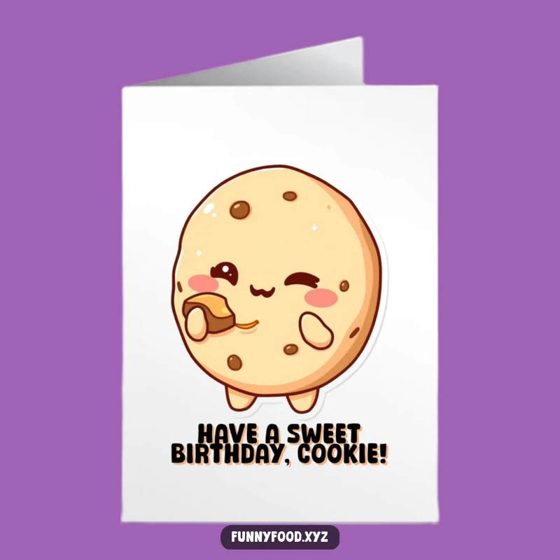 Free Printable Cookie Birthday Card: Winking Bite Downloadable Fun