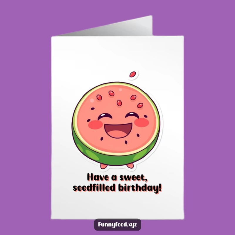Free Printable Birthday Card: Laughing Watermelon Slice, Jolly Downloadable Gift