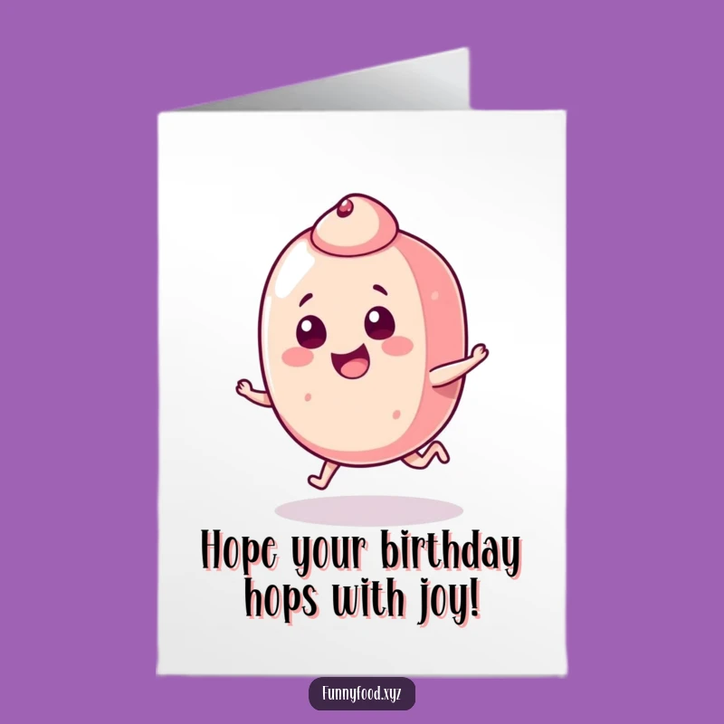 Free Printable Birthday Card: Playful Candy Hop, Funny Downloadable Gift!