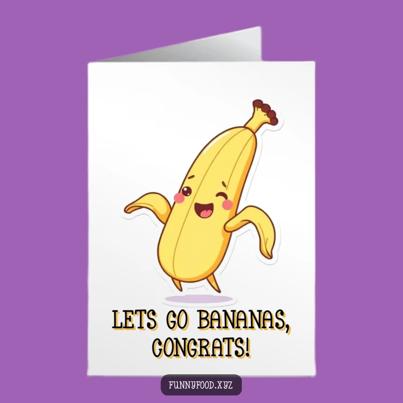 Free Printable Banana Congrats Card: Funny Peeling Fruit Downloadable Greeting