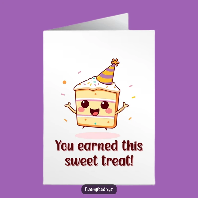 Free Printable Congrats Card: Cake Party Hat Bounce Funny Downloadable Gift