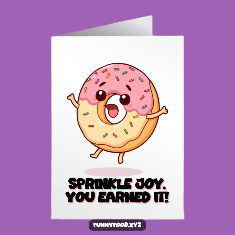 Free Printable Congrats Card: Jumping Donut Celebration - Amazing News!