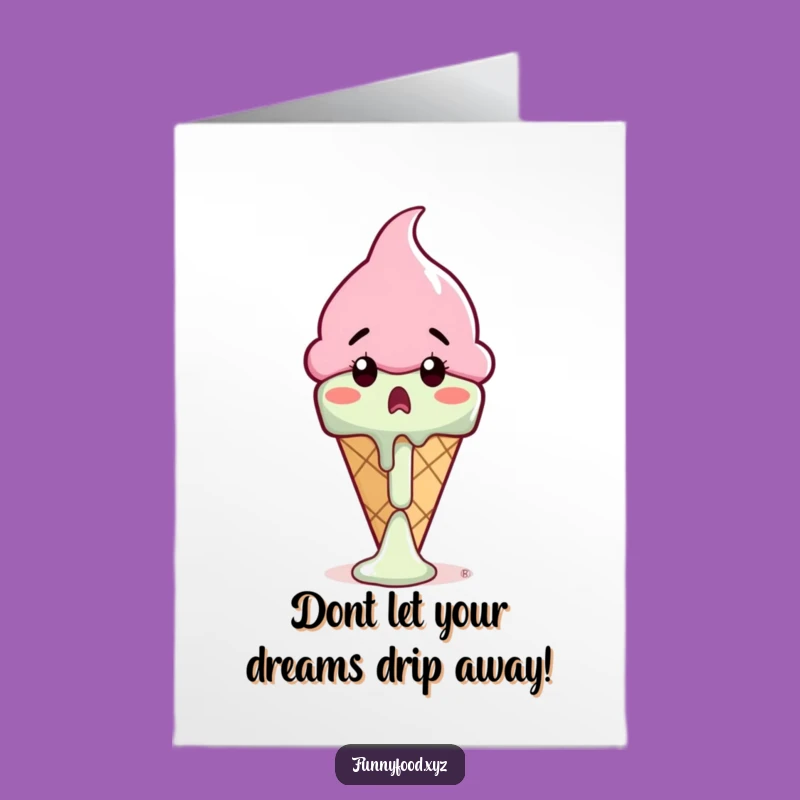 Free Printable Congrats Card: Melting Ice Cream, Funny Surprise Downloadable!
