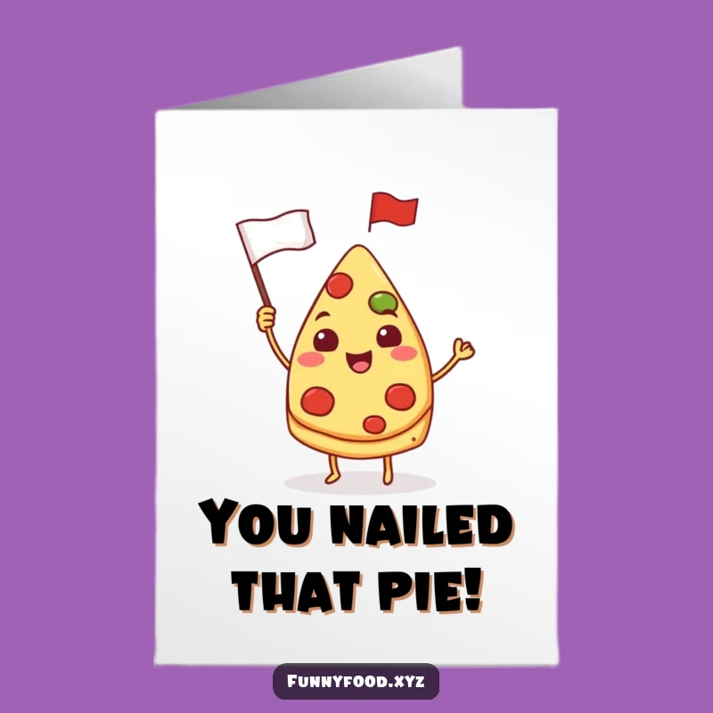 Free Printable Congrats Card: Pizza Slice Champion Downloadable