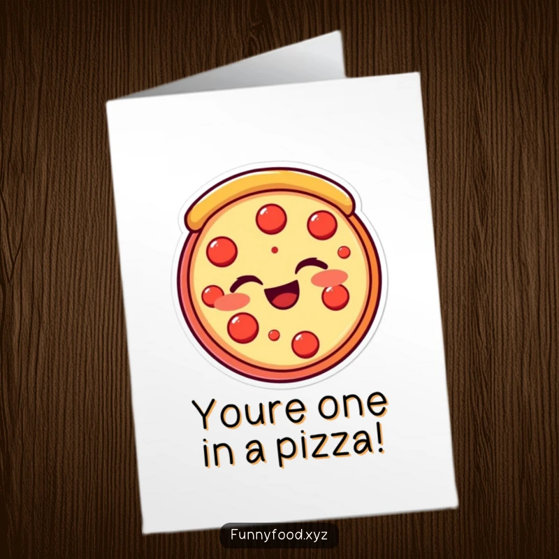 Funny Free Printable Congratulations card with a beaming pizza slice giving a knowing wink.