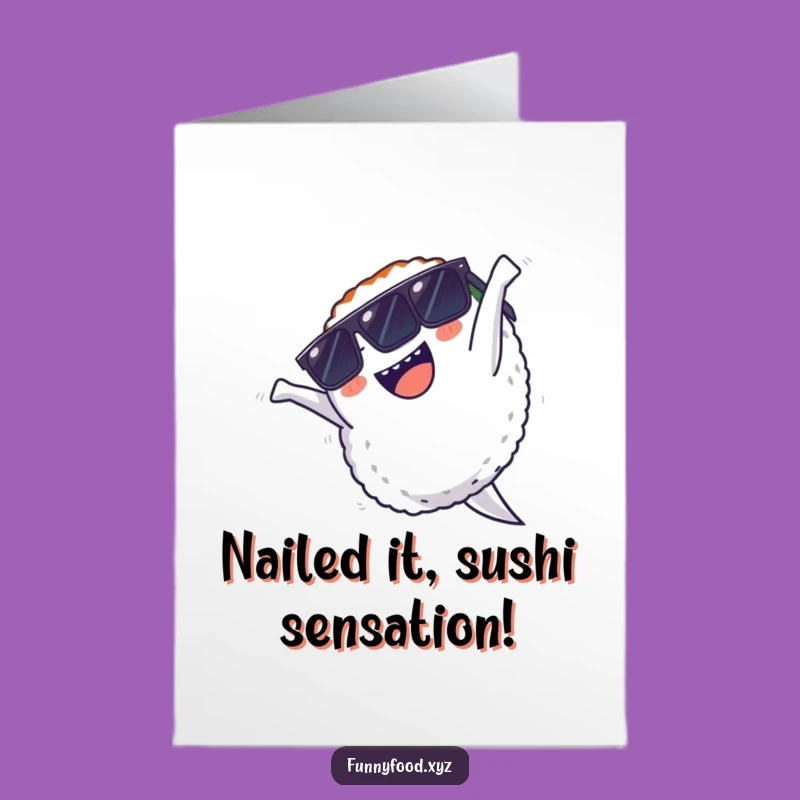 Free Printable Congratulations Sushi Backflip Sunglasses Funny Card - Best Downloadable Gift