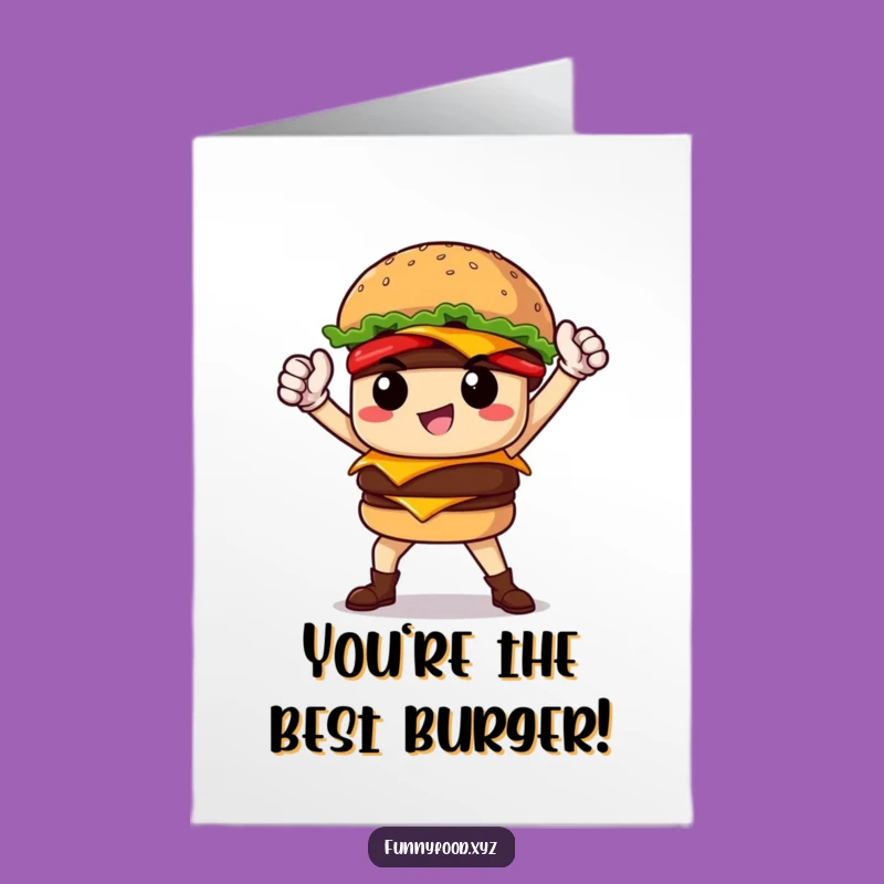 Free Printable Hero Burger Congrats Card: Victory Pose Downloadable Gift