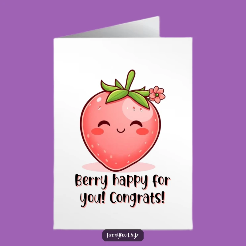 Free Printable Strawberry Congrats Card - Sweet DIY Gift - Downloadable