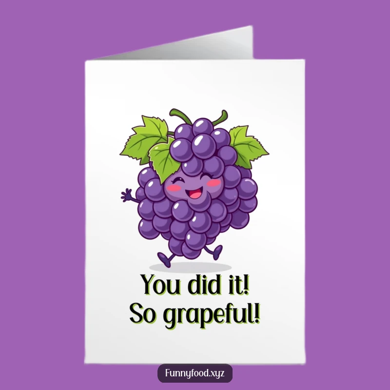 Free Printable Congrats Card: Grape Jig Rolling Grape Funny Downloadable Gift