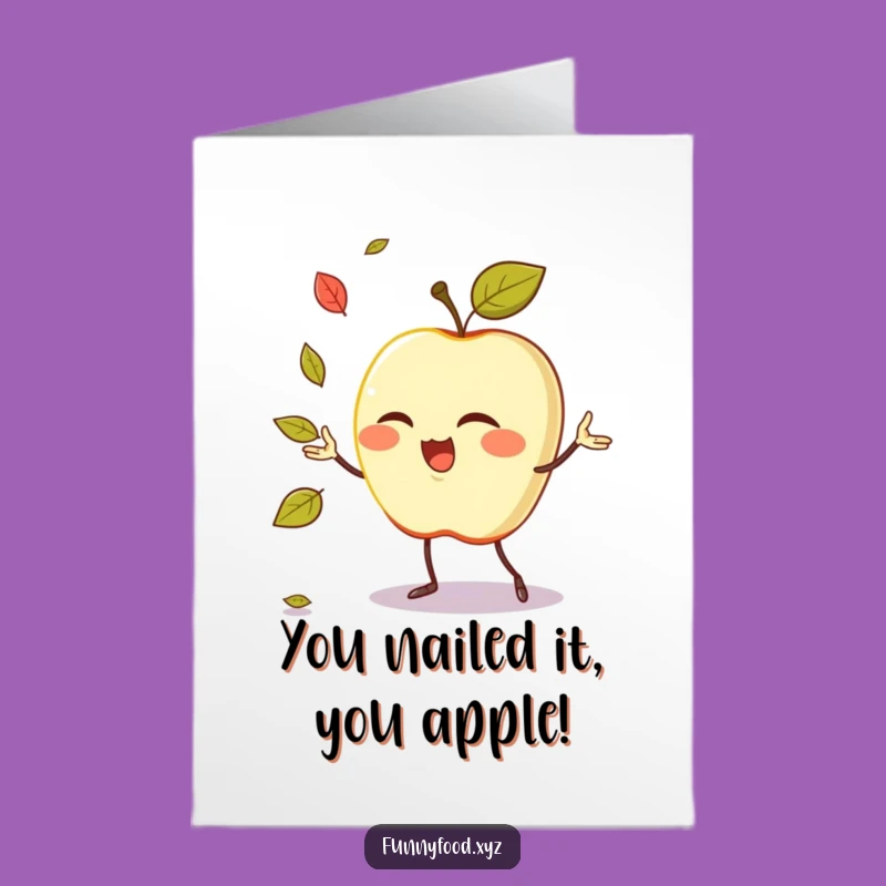 Free Printable Winking Apple Juggling Congratulations Card - Funny Downloadable Congrats!
