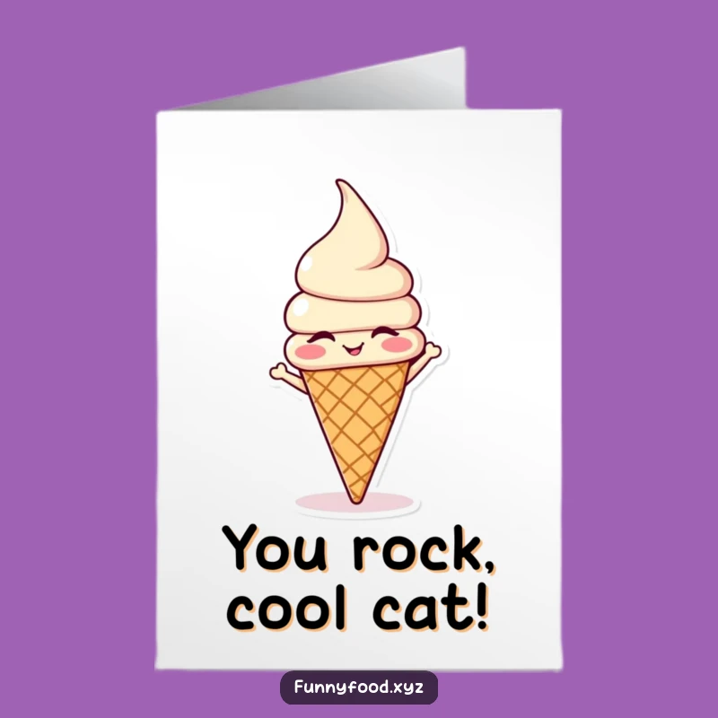 Free Printable Ice Cream Headstand Congrats Card: Sweet Success Downloadable Gift