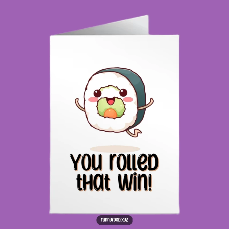 Free Printable Congrats Card: Sushi Roll Victory Lap Download