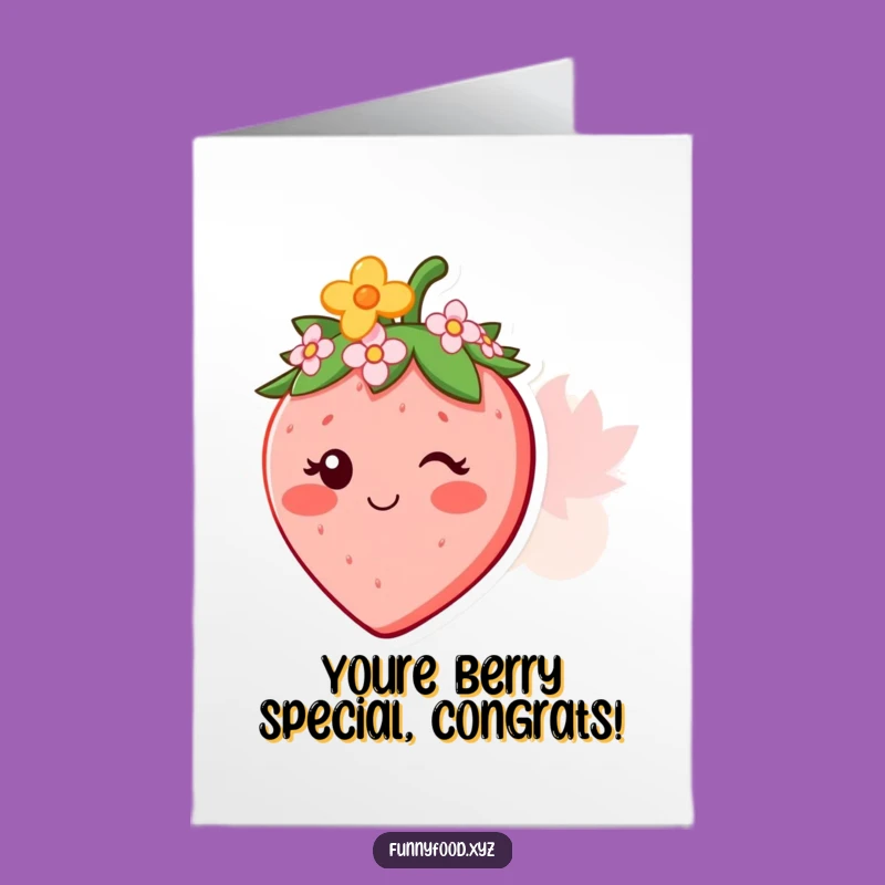 Free Printable Strawberry Crown Congrats Card: Charming Downloadable Gift
