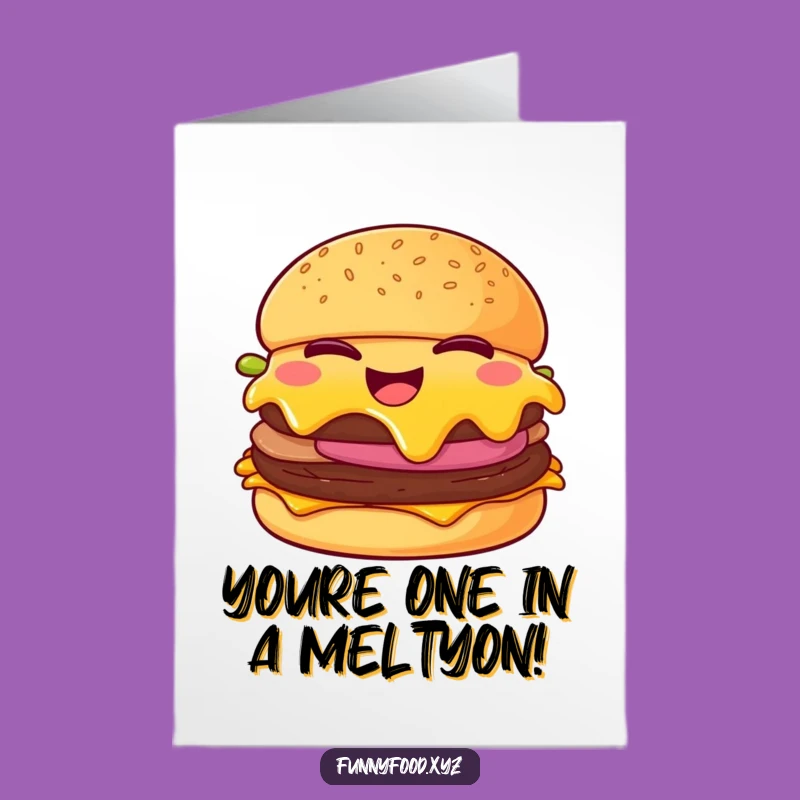 Free Printable Congrats Card: Playful Winking Burger, Awesome Downloadable Gift for Celebrations