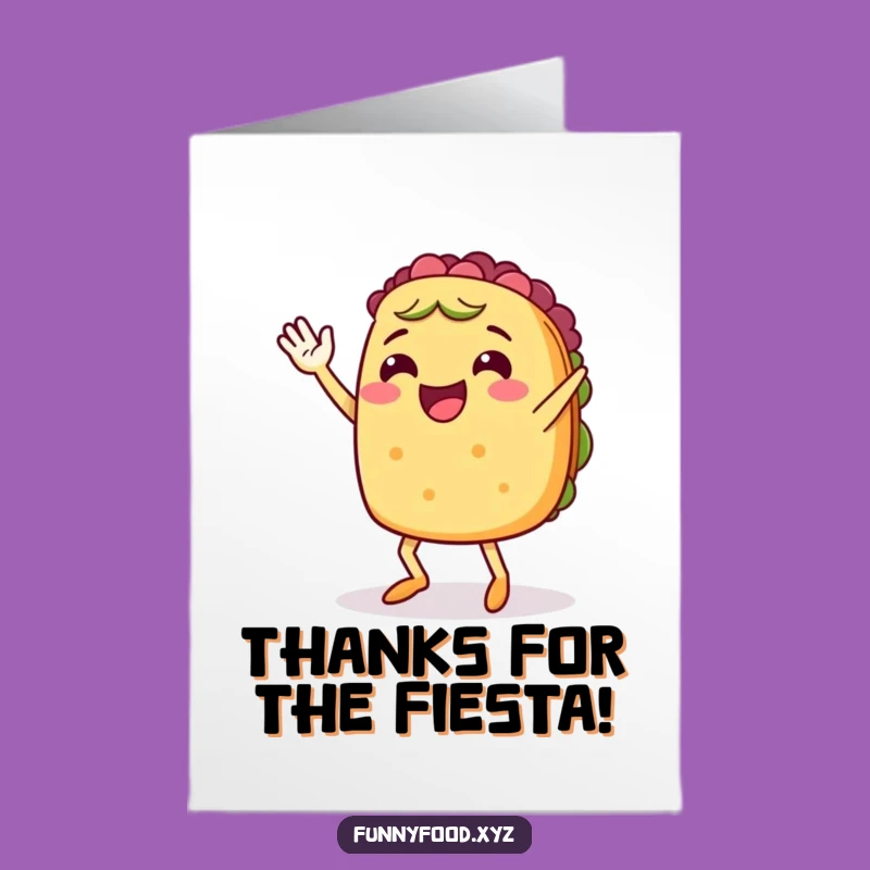 Festive Free Printable Thank You Card: Dancing Taco Downloadable for Gratitude
