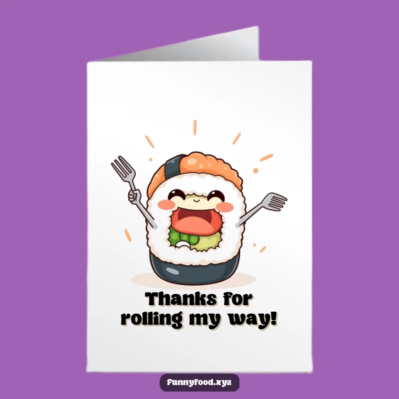 Free Printable Funny Sushi Thank You Card: Juggling Acts for a Downloadable Gift