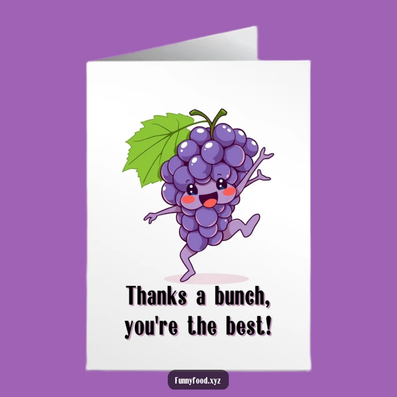 Free Printable Grapes Thank You Card: Fruity Downloadable Gift of Appreciation