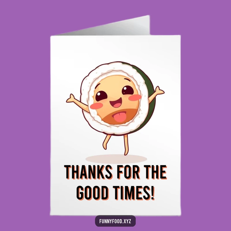 Free Printable Sushi Thank You Card: Whimsical Downloadable Gift of Gratitude