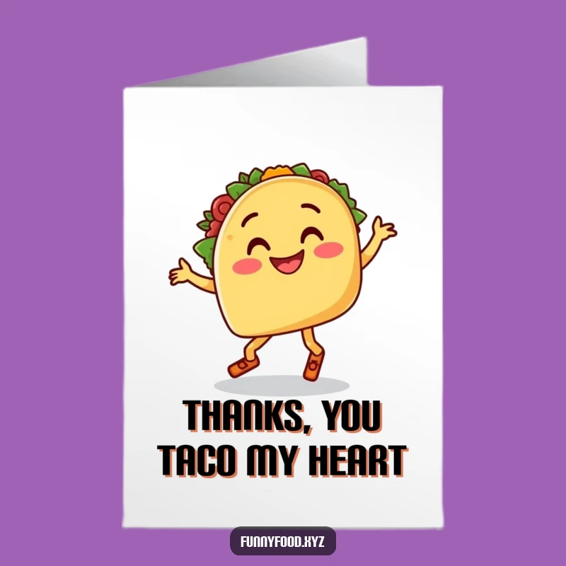 Free Printable Thank You Card: Dancing Taco Gratitude Fiesta Download