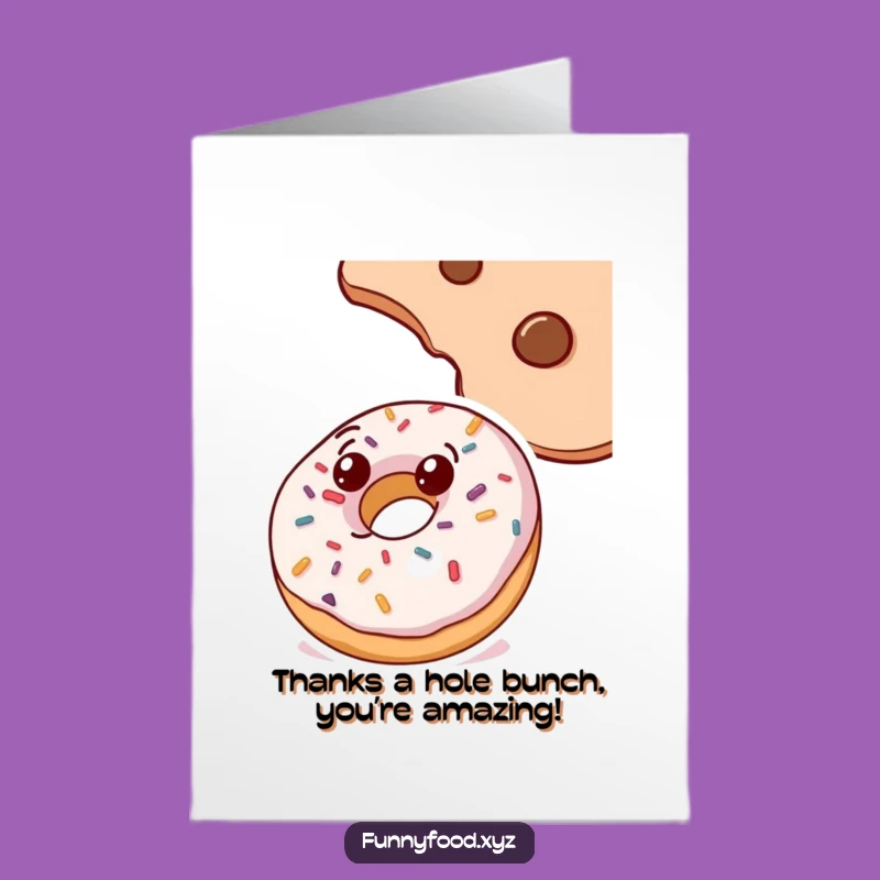 Free Printable Thank You Card: Doughnut Cookie Curious Funny Downloadable Gift