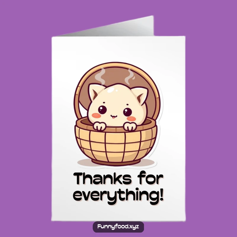 Free Printable Thank You Card: Dumpling Peek Humor Downloadable Gift