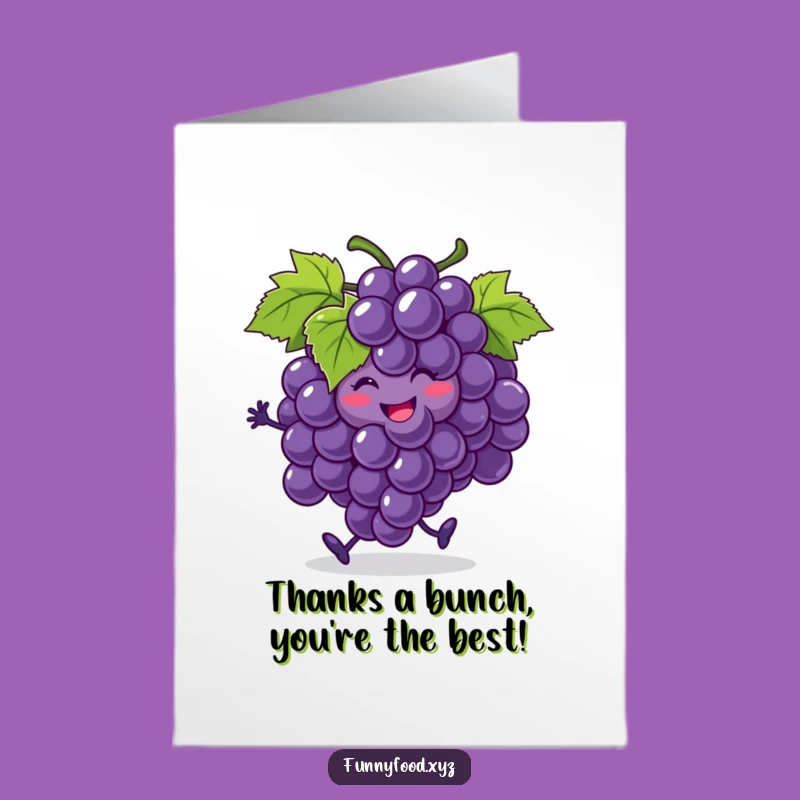 Free Printable Thank You Card: Grape Jig Rolling Grape Funny Downloadable Gift
