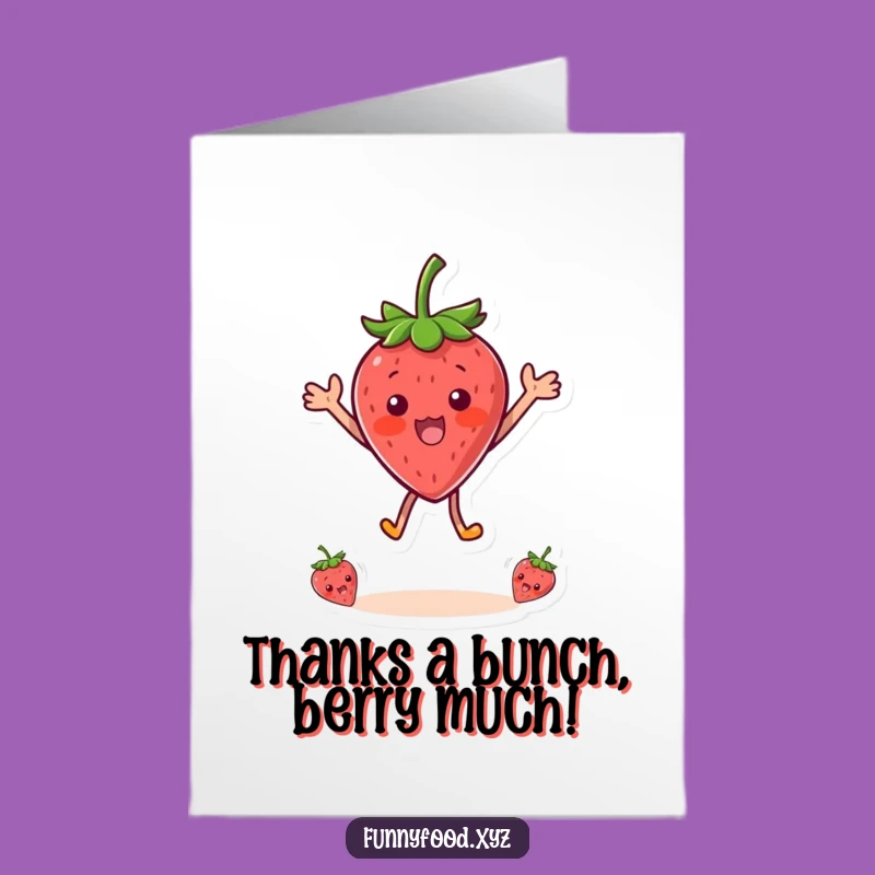 Free Printable Thank You Card: Surprised Strawberry Expressing Gratitude - Funny Downloadable Gift!