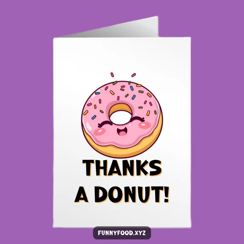Free Printable Winking Donut Thank You Card: Sweet and Funny Downloadable Gift