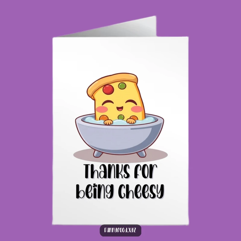Free Printable Thank You Card: Humorous Pizza Bath Design, Great Downloadable Gift for Anyone