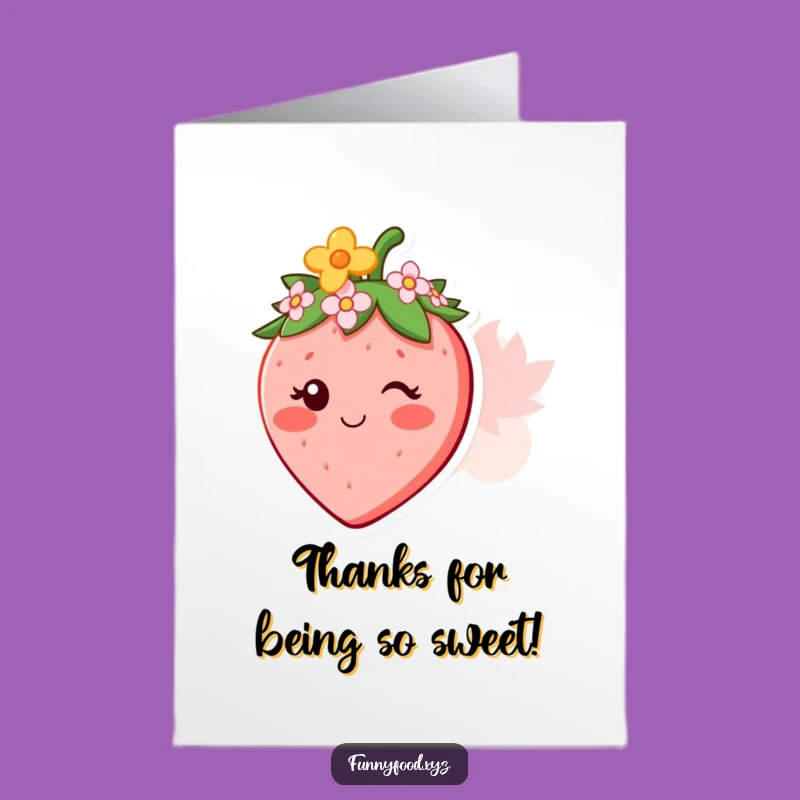 Free Printable Strawberry Crown Thank You Card: Sweet Downloadable Gift of Appreciation