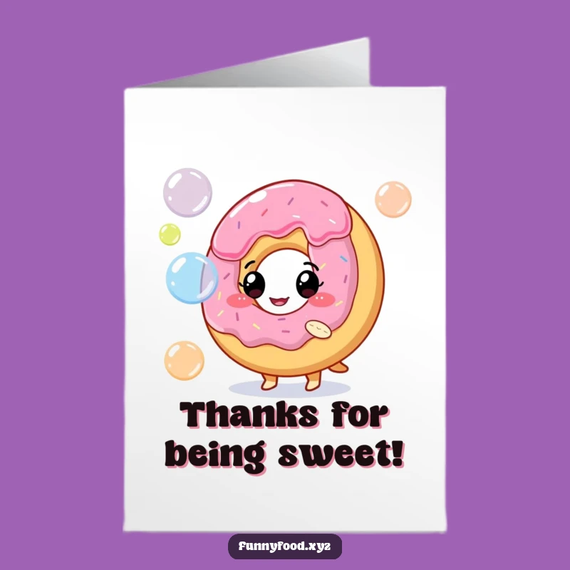 Free Printable Donut Bubbles Thank You Card: Sweet Downloadable Gift of Gratitude