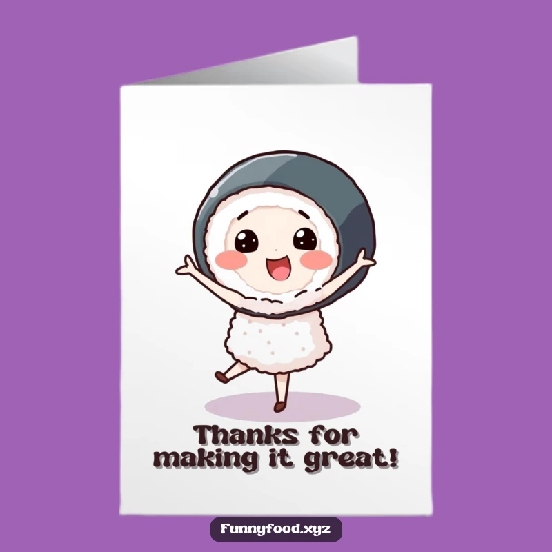 Free Printable Sushi Pirouette Thank You Card - Funny Downloadable DIY Gift
