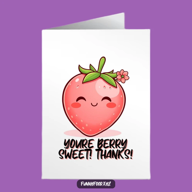 Free Printable Thank You Card: Shy Strawberry - Sweet DIY Gift - Downloadable