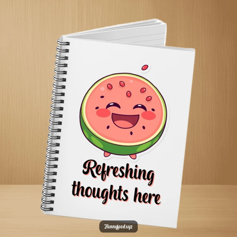 Funny Laughing Watermelon Notebook: A happy slice of watermelon laughs with seeds popping out, ideal for funny notes.
