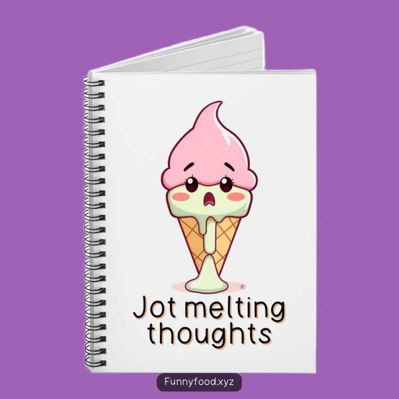 Funny Melting Ice Cream Cone Notebook: Record Your Sweet Thoughts with Humor