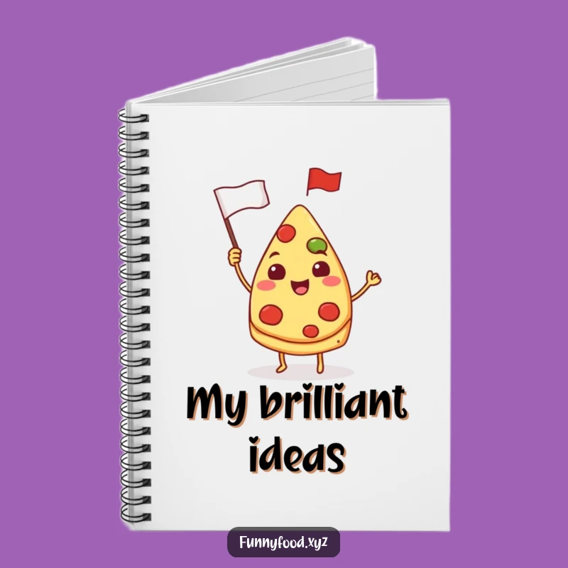 Funny Pizza Notebook: Waving Flag Slice Journal, Perfect Funny Gift for Foodies & Students