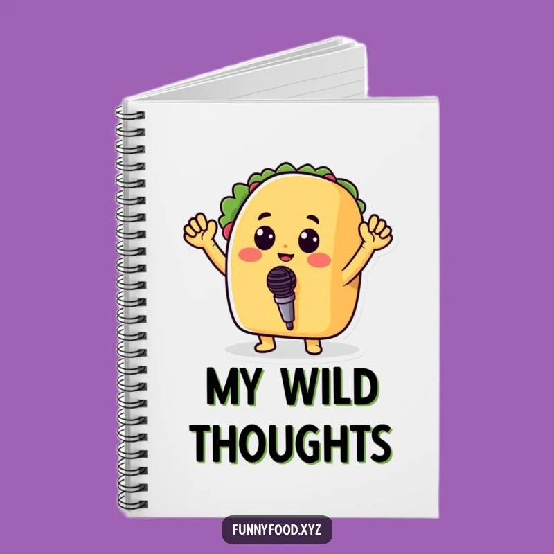 Funny Taco Microphone Notebook: Write Down Lyrics with Hilarious Foodie Fun