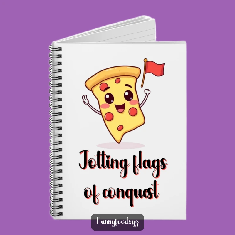 Funny Pizza Slice Waving Flag Notebook: Jot Down Ideas with Cheesy Humor and Style