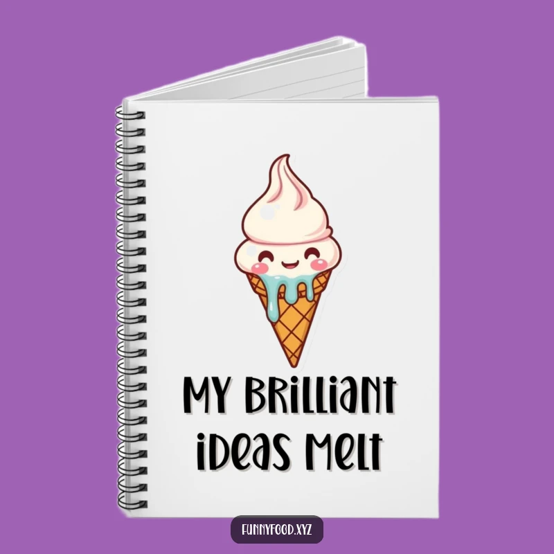 Funny Jotter Melting Ice Cream Cone Notebook - Sweet Ideas and Laughter Gift