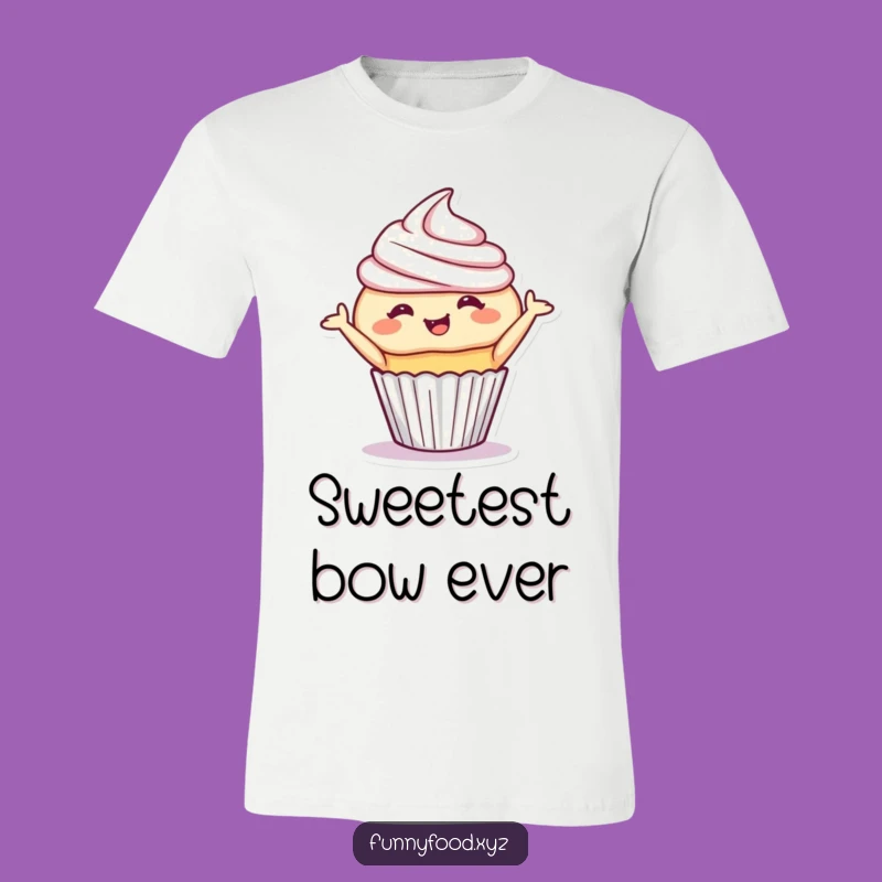 Funny Cupcake Bow T-Shirt - Giggles & Grins Delightful Apparel, Great Funny Gift