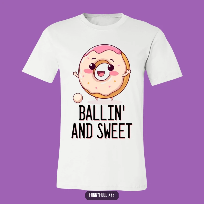 Funny Donut T-Shirt: Delightful Character Bouncing Ball Tee