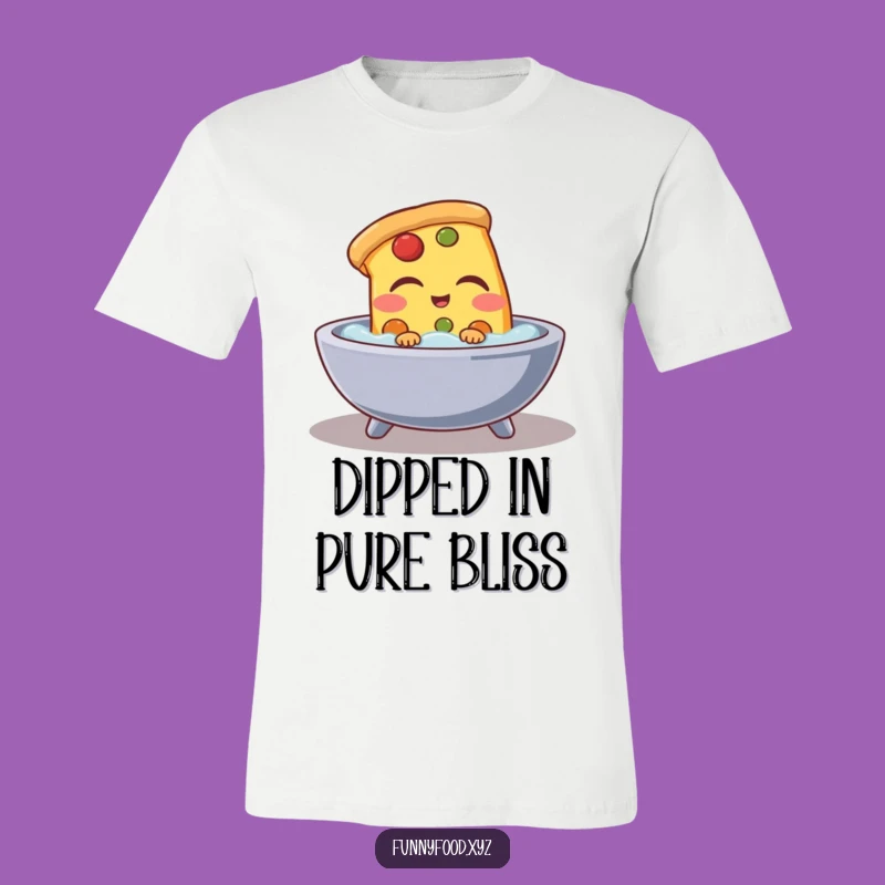Funny Pizza Bath T-Shirt: Hilarious Relaxing Slice Tee, Great Humorous Gift for Foodies