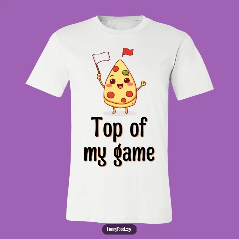 Funny Pizza Slice T-Shirt: Waving Flag Character Tee, Comfy & Hilarious Foodie Gift