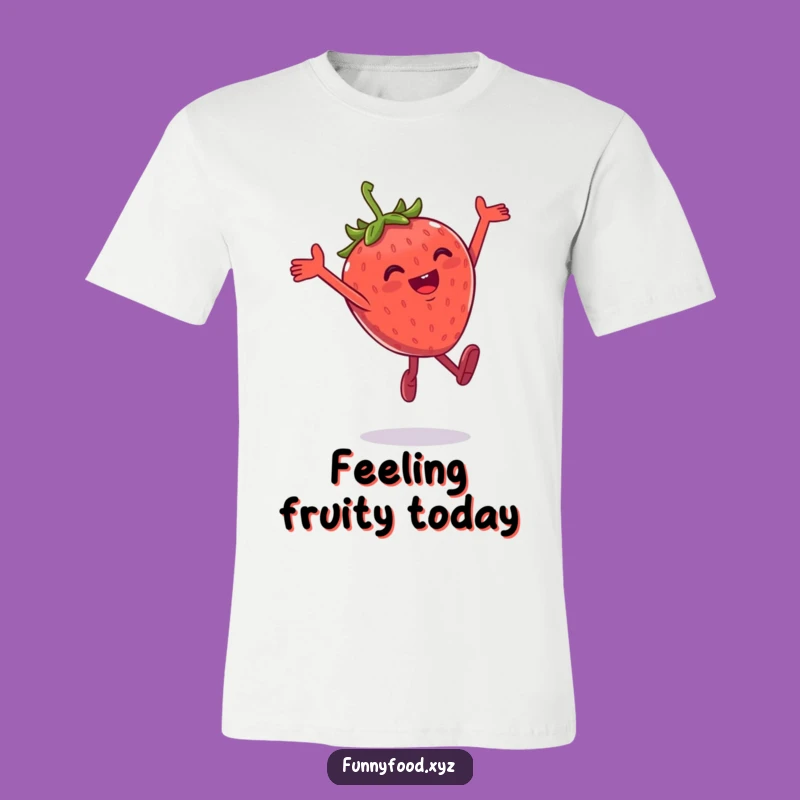 Funny Strawberry Leap T-Shirt: Playful Fruit Fashion Tee