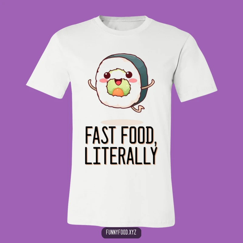 Funny Sushi Run T-Shirt: Enthusiastic Sushi Roll Tee, Comfy & Hilarious Foodie Gift