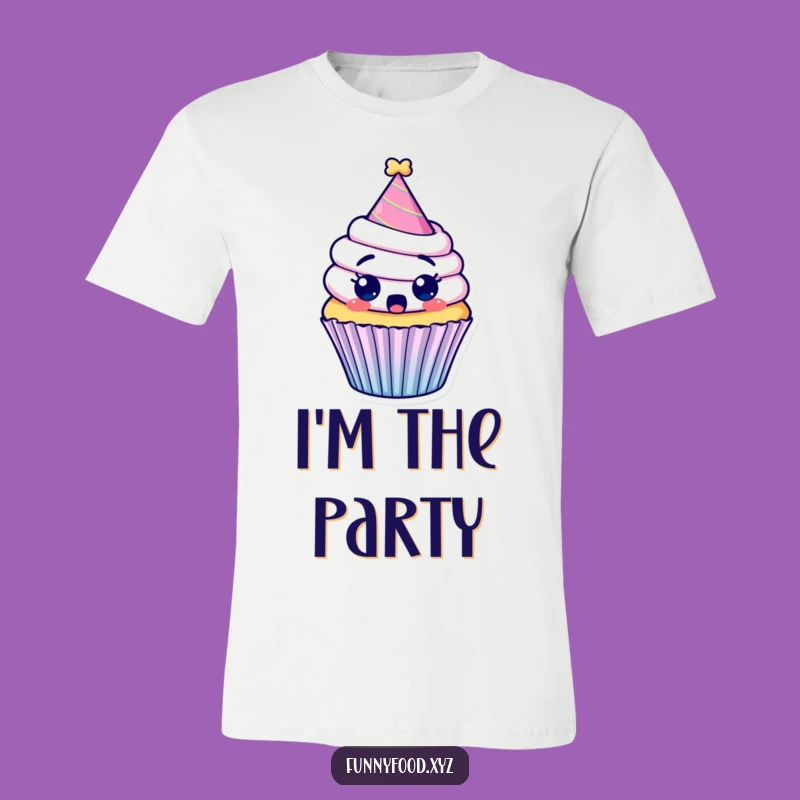 Funny Surprised Cupcake T-Shirt: Hilarious Party Tee Gift!
