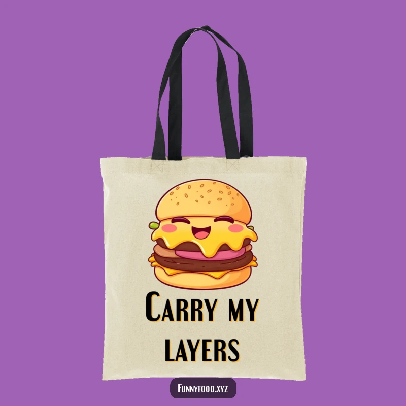 Funny Burger Wink Tote Bag: Cheesy Carry-all, Perfect Humorous Gift