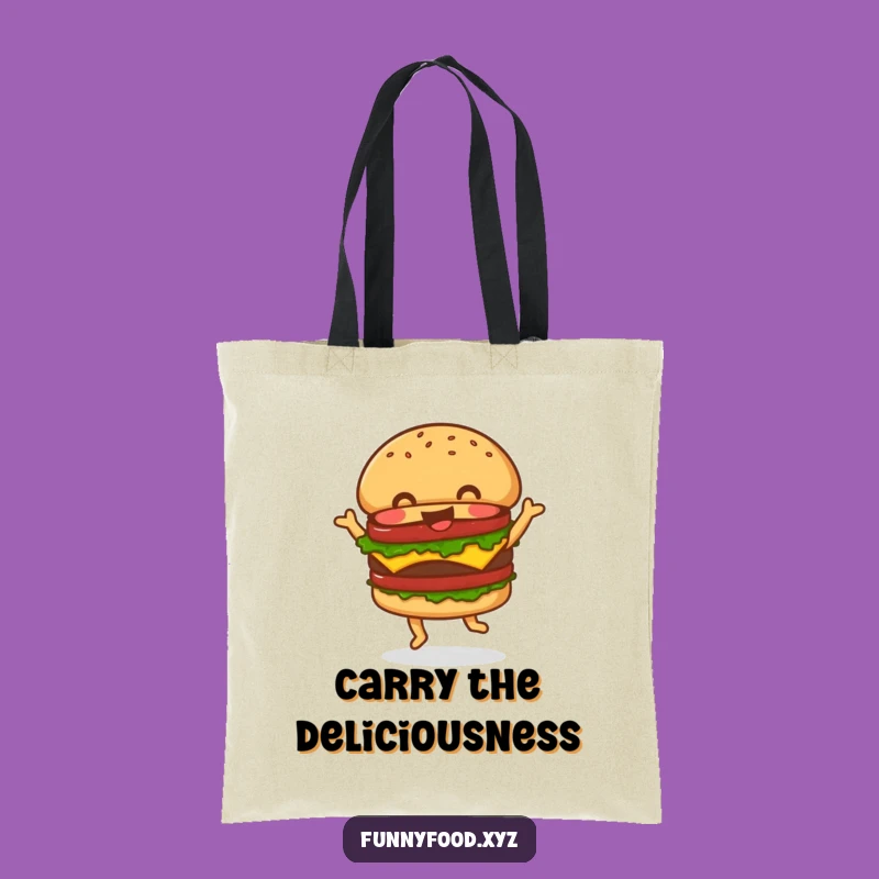 Funny Hamburger Dance Tote Bag: Carry Your Fun with a Grooving Burger!