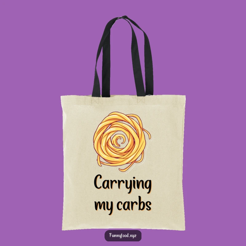 Funny Playful Pasta Swirl Tote Bag - Hilarious Foodie Bag for Groceries